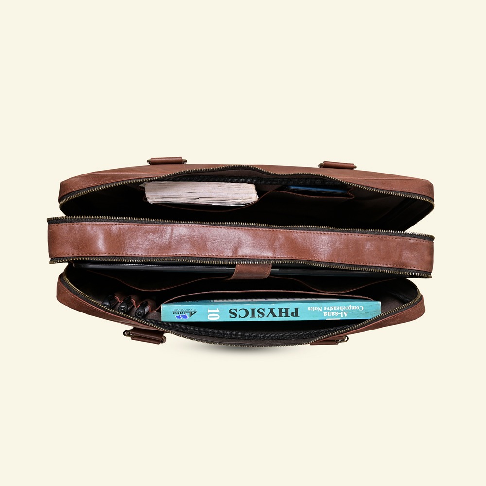 Commuter Leather Laptop Bag - Image 5