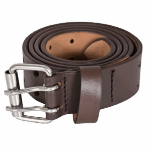 Chocolate Brown Double-Prong Leather Belt