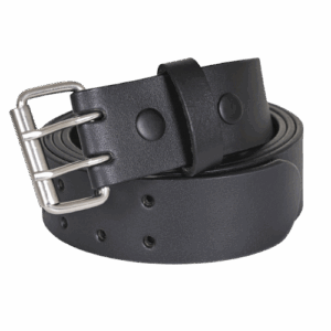 Black Leather Belt Double Prong