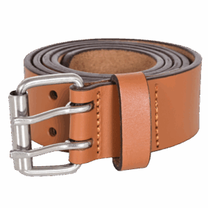 Vintage Tan Leather Belt Double Prong