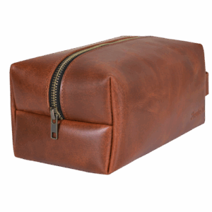 Brown Leather Toiletry Bag