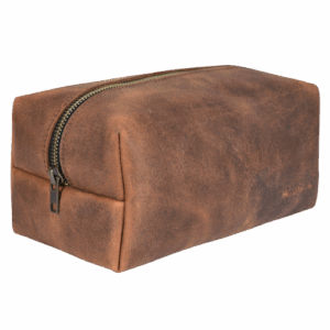 Tan Leather Toiletry Bag